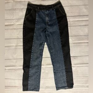 Two-Toned Straight Leg Jeans